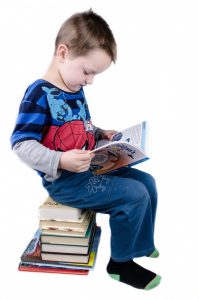 Photograph of child reading