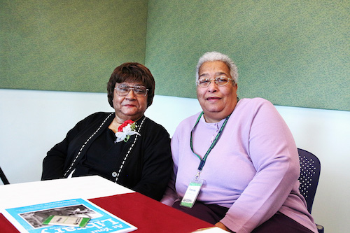 Idenia Thornton and Frances Bush reflect on 50 years of service and friendship at the Columbia Public Library.