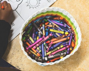 Basket of crayons