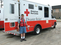 Red Cross volunteer Frank Keener