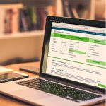 laptop showing new library website