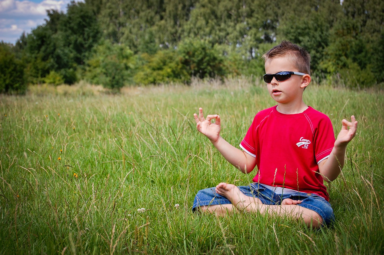 Photo of child meditating