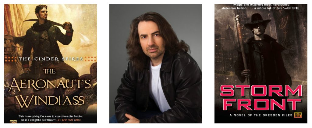 Photos of Jim Butcher, and book covers