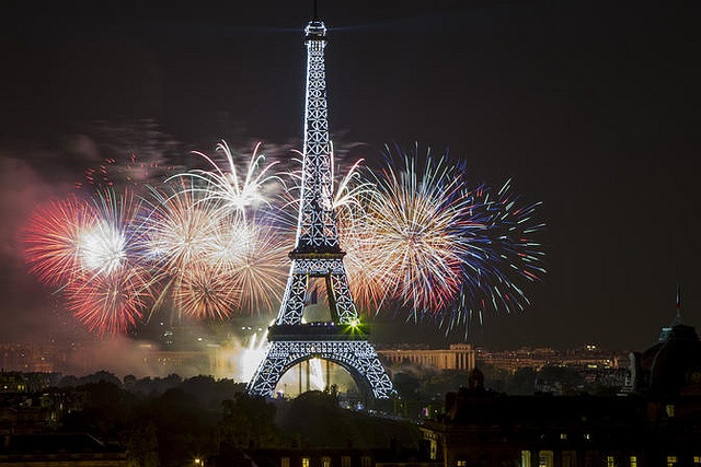 Photograph of Eiffel Tower on Bastille Day
