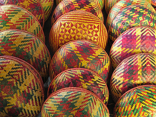 Woven bamboo baskets