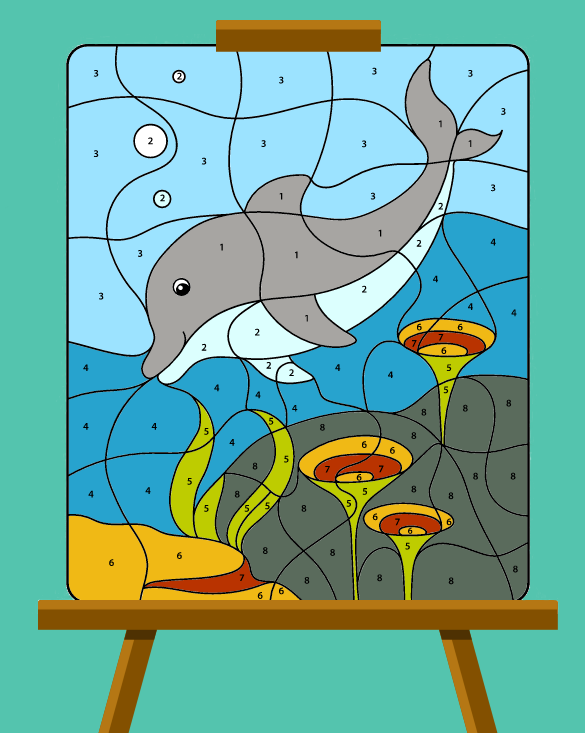 dolphin paint by numbers