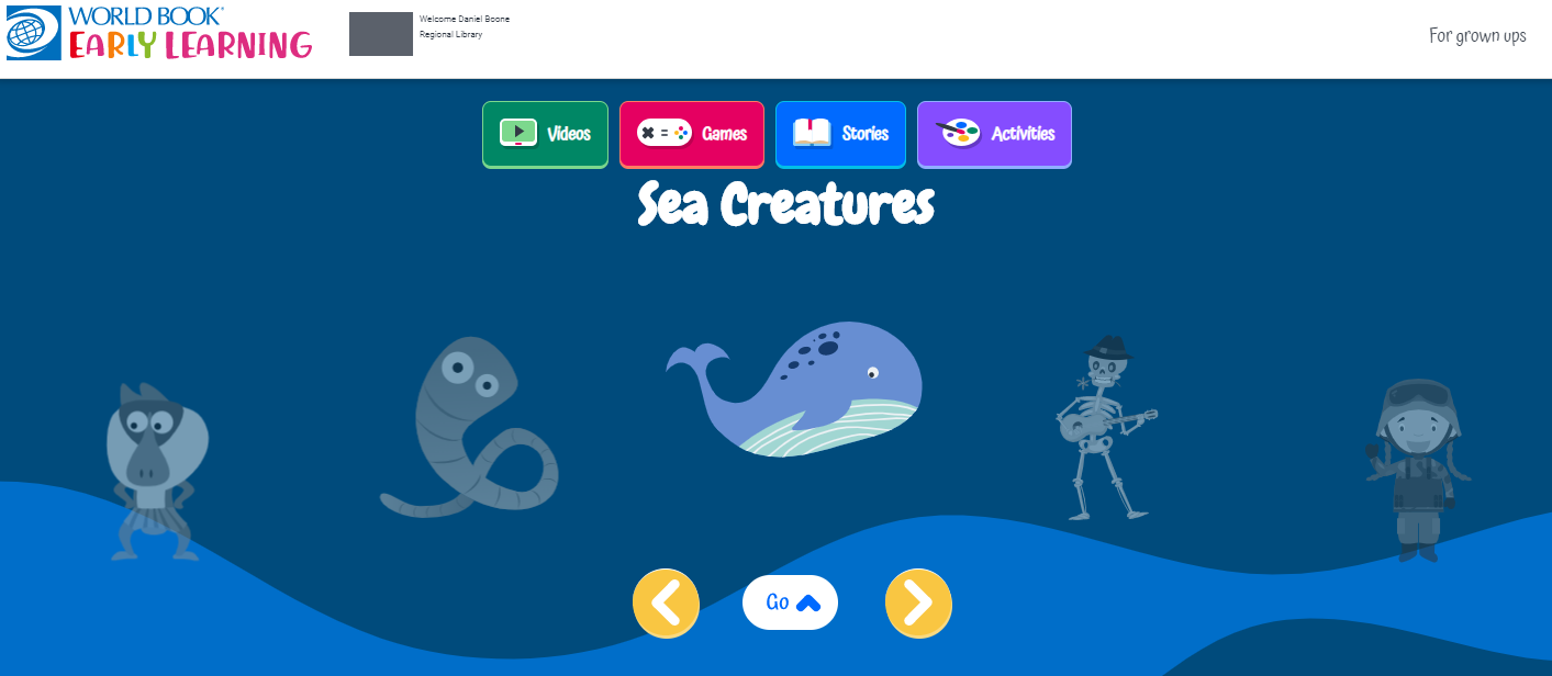 picture of home page of early learning