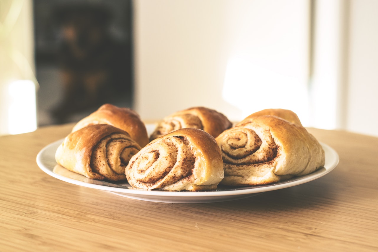 Cinnamon Rolls on Plate