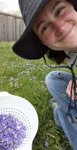 Tess picking violets