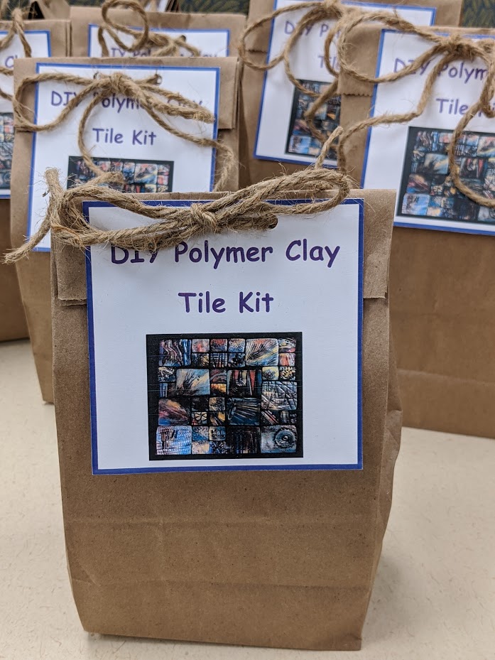DIY Polymer Clay Tile Kit in paper bag