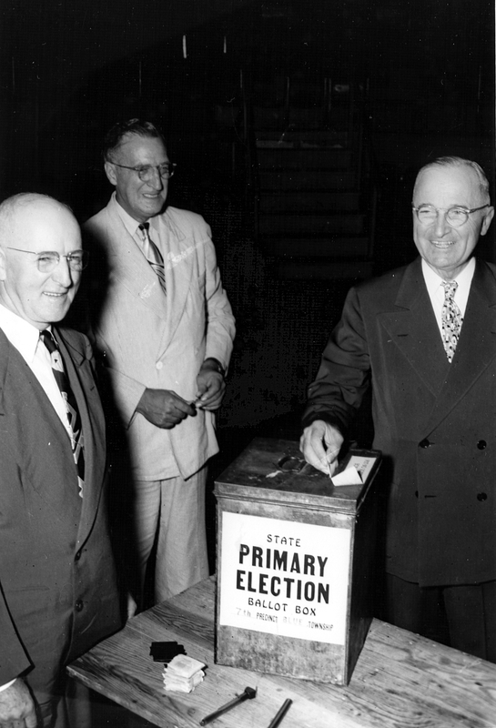 Harry Truman casts his vote