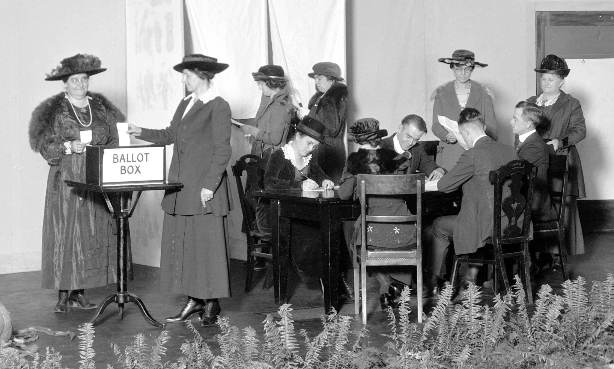 Women Practicing Voting in Dayton, OH on 10/27/1920