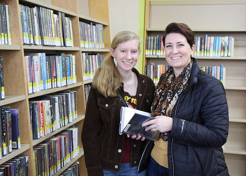 Patrons at the Holts Summit Public Library in March 2019