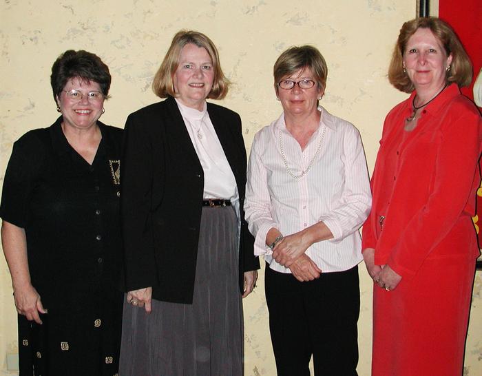 One Read co-founders Sally Abromovich, Doyne McKenzie and Melissa Carr standing with author Barbara Ehrenreich