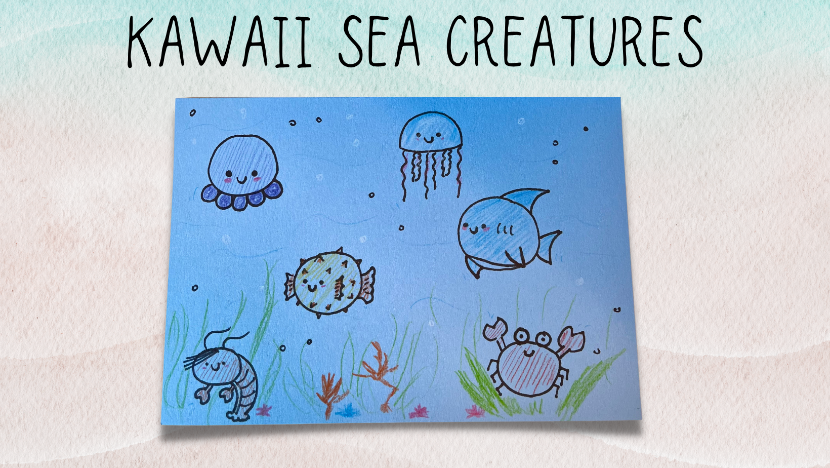 Kawaii sea creature illustration.