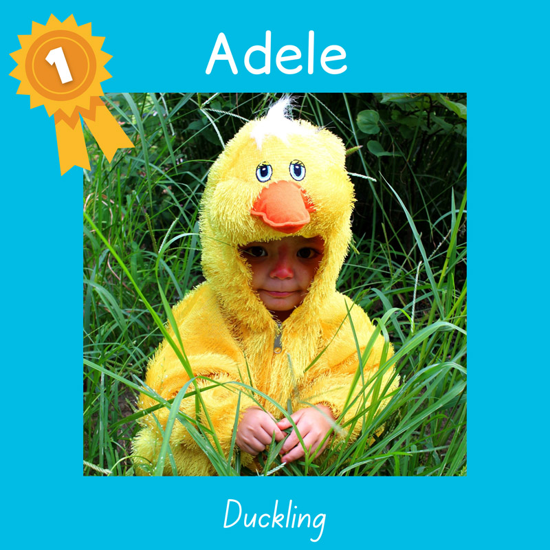 First place, ages 0-5: Adele as Duckling