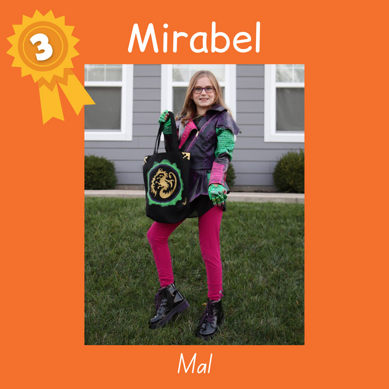 Third place, ages 6-11: Mirabel as Mal