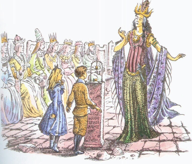 Illustration by Pauline Baynes, from p. 62 of "The Magician's Nephew"