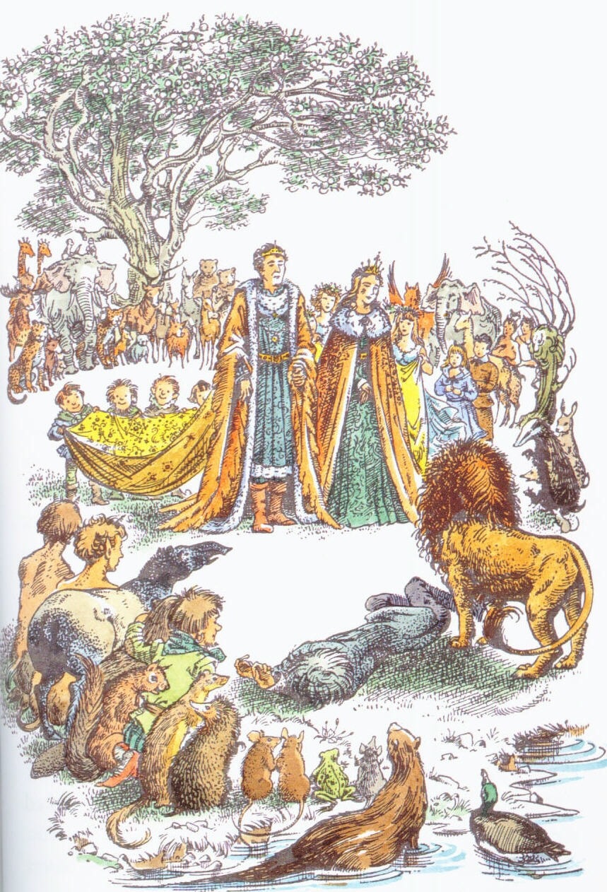 Illustration by Pauline Baynes, from p. 205 of "The Magician's Nephew"