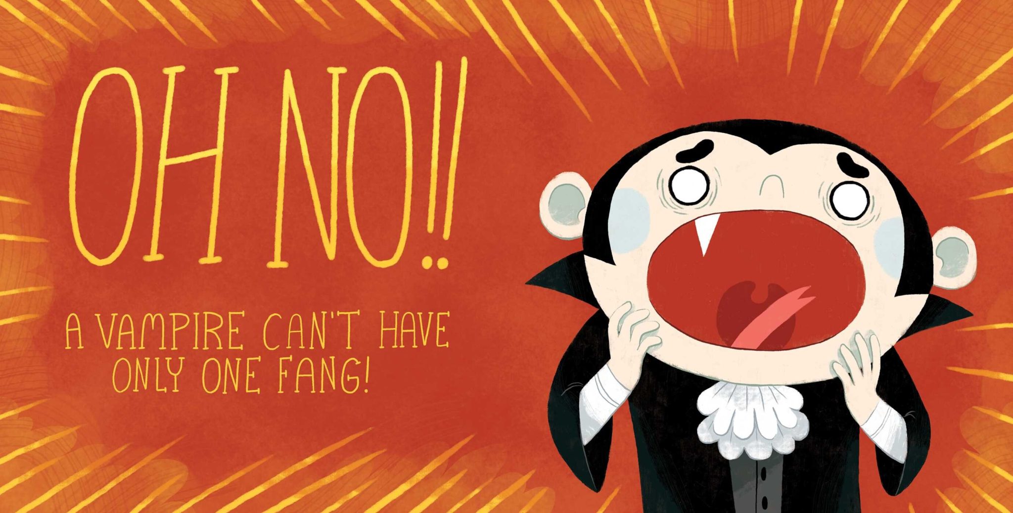 An excerpt from I Love My Fangs! by Kelly Leigh Miller. A school-age Dracula is distraught that he has lost one of his fangs.