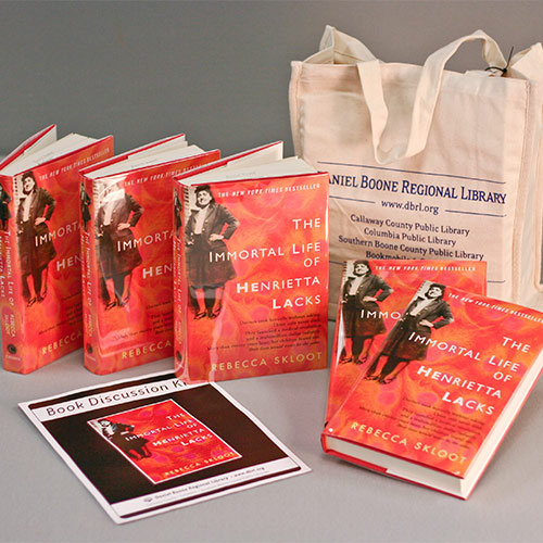 contents of the "The Immortal Life of Henrietta Lacks" book discussion kit