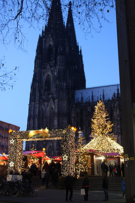 Christmas market in Germany at night