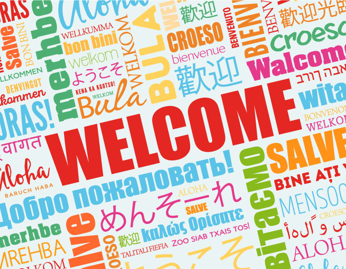 Welcome in many languages
