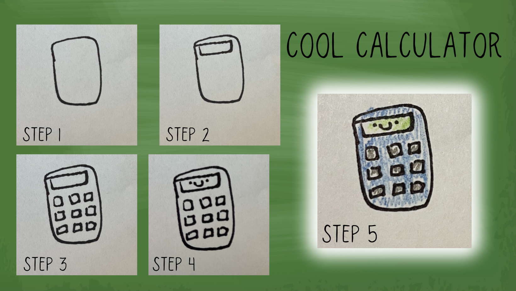 Draw a Kawaii calculator in 4 steps