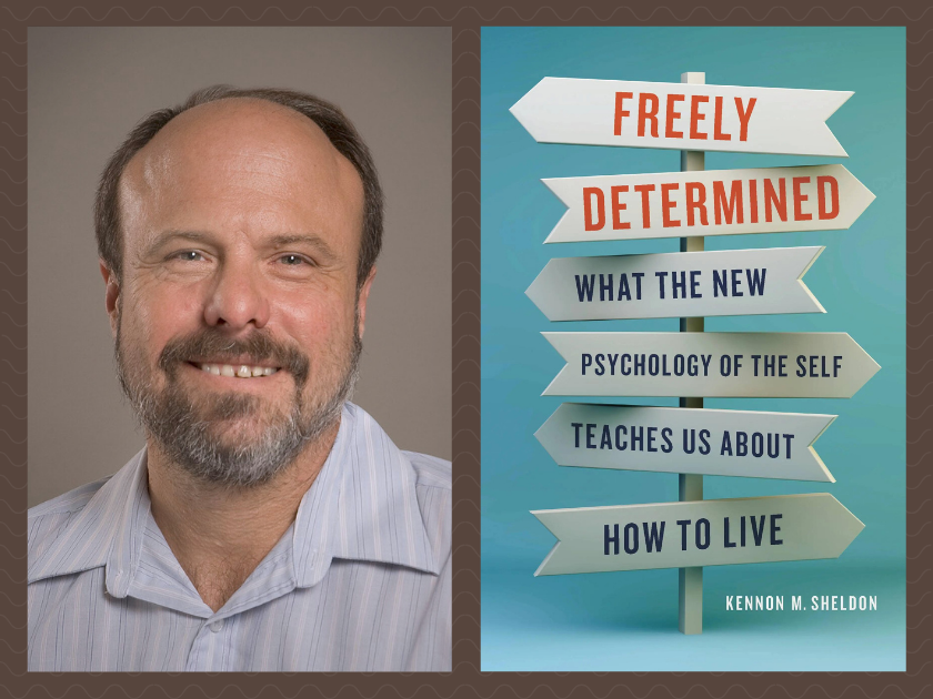 Kennon Sheldon and the cover of his book: Freely Determined