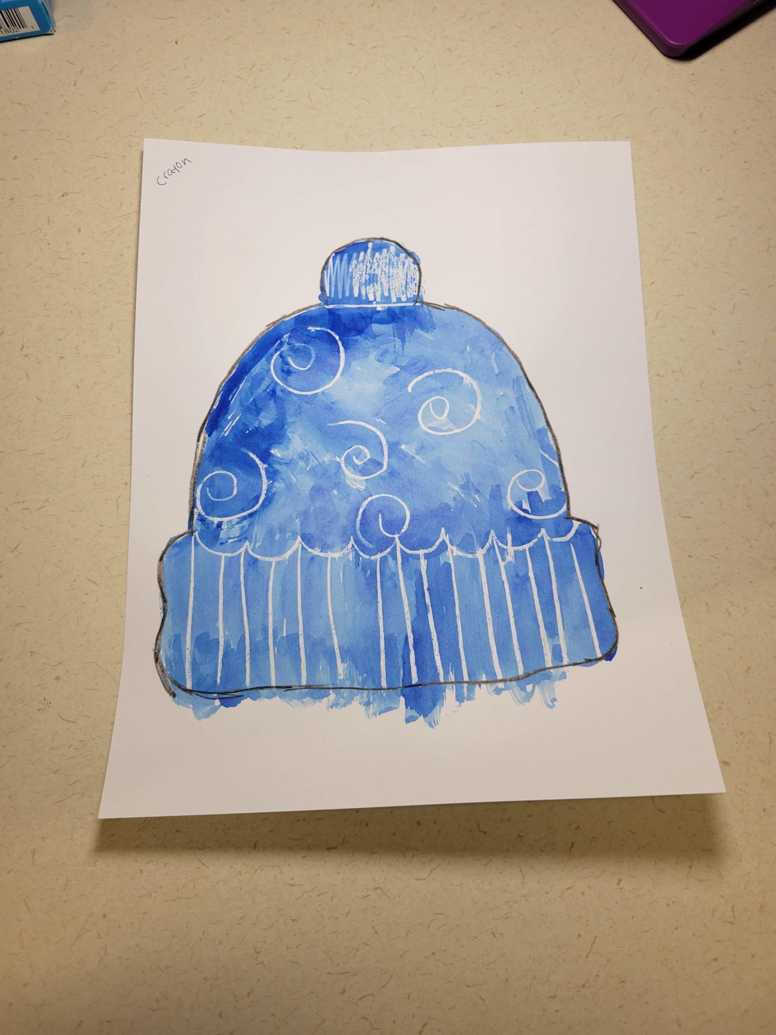 Watercolor Winter Hat craft