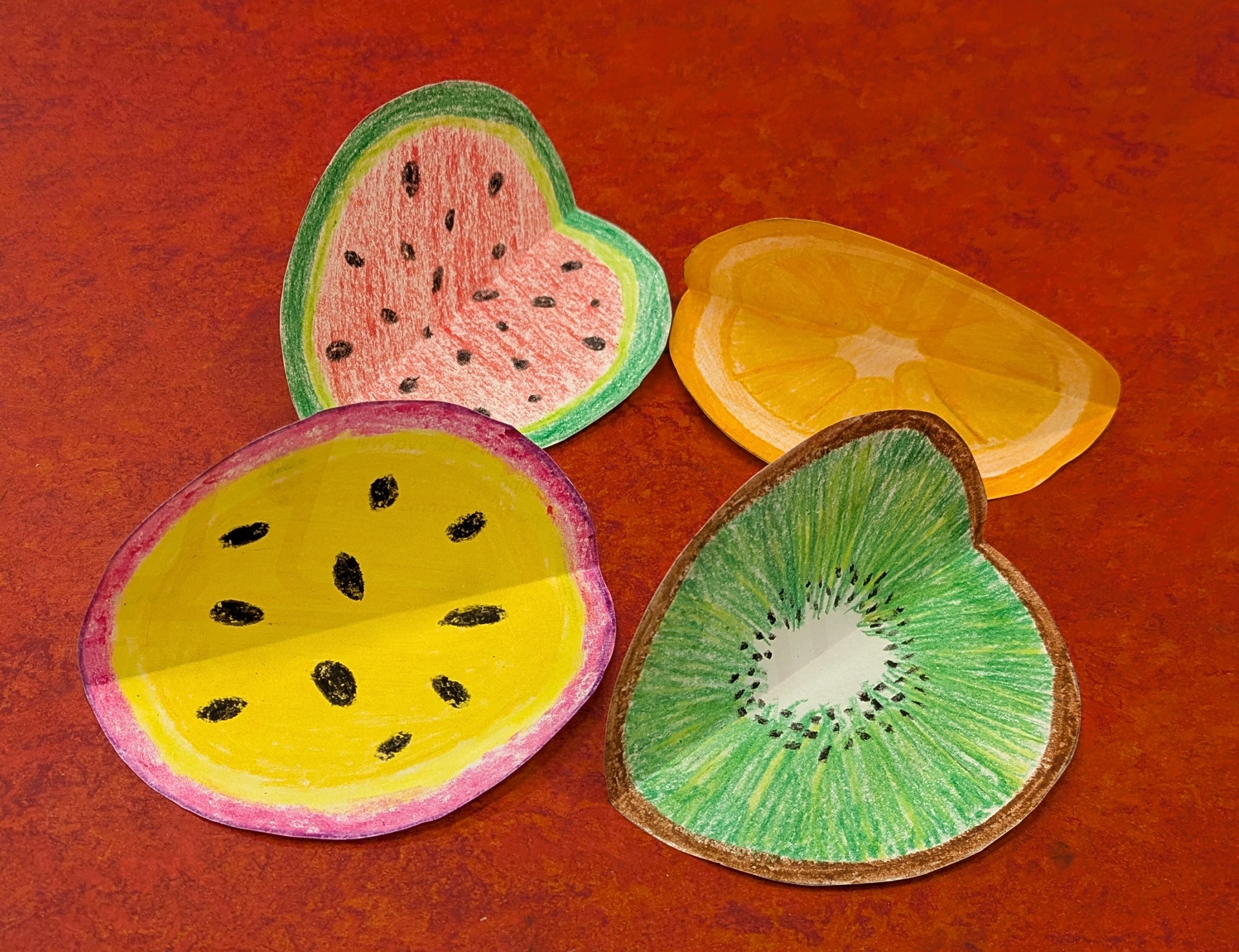 Circles folded in half.